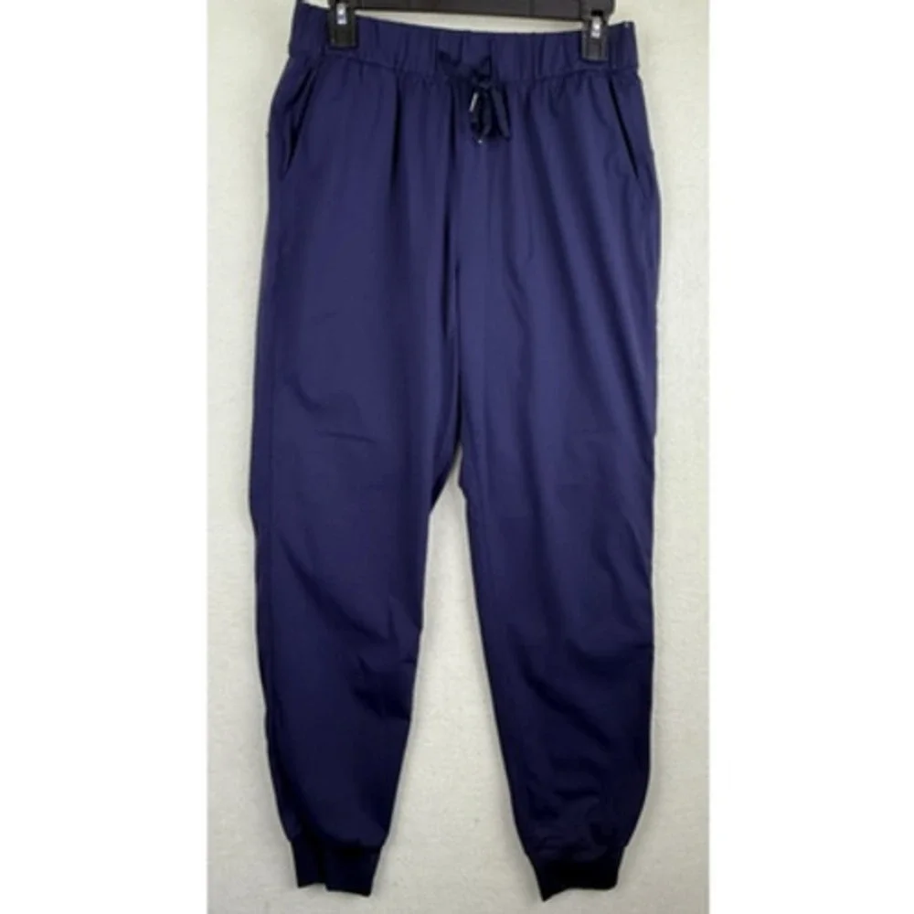 AJISAI Womens Navy Blue Jogger Pants Lightweight Activewear Stretch Size Medium